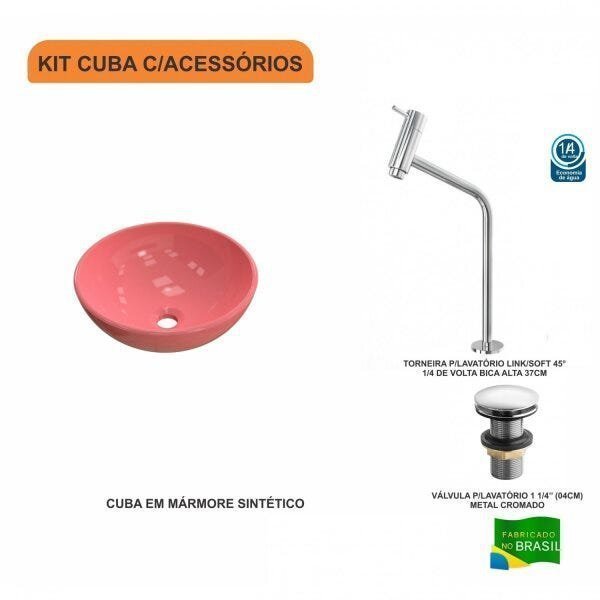 Kit Cuba R35 com Torneira Link 1062 Metal e Válvula Click 1 Polegada e meia Compace - 3