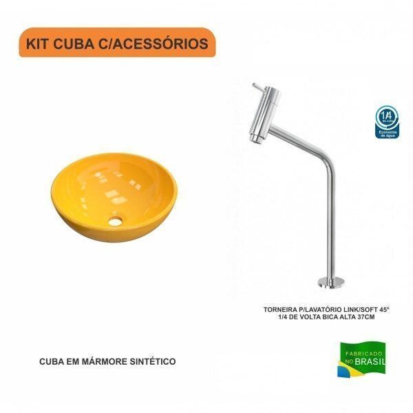 Kit Cuba R35 com Torneira Link 1062 Metal 1/4 Volta Compace - 3