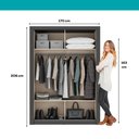 Ver mais imagens de Guarda Roupa Solteiro 2 Portas Darvi Carraro Ripado Preto Touch com Freijó