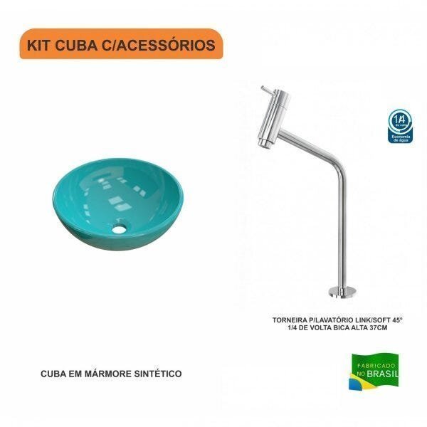 Kit Cuba R35 com Torneira Link 1062 Metal 1/4 Volta Compace - 3