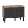 Gabinete de Cozinha Tamarindo e Preto em Madeira 114cm Flamingo Cozimax - 1
