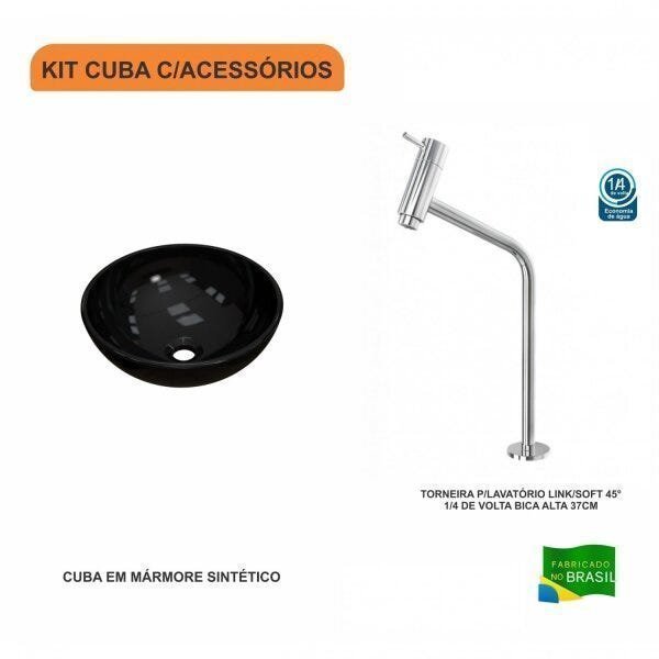 Kit Cuba R35 com Torneira Link 1062 Metal 1/4 Volta Compace - 3