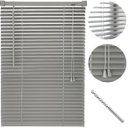 Ver imagem 1 de Cortina Persiana Horizontal Cinza L=1,20m X A=1,30m Pvc + Broca Vídea Parede Concreto 6mm X 100mm