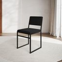 Ver imagem 1 de Cadeira de Jantar Industrial Isa Assento Veludo para Mesa Sala Cozinha Conforto Uso Diário - Preto