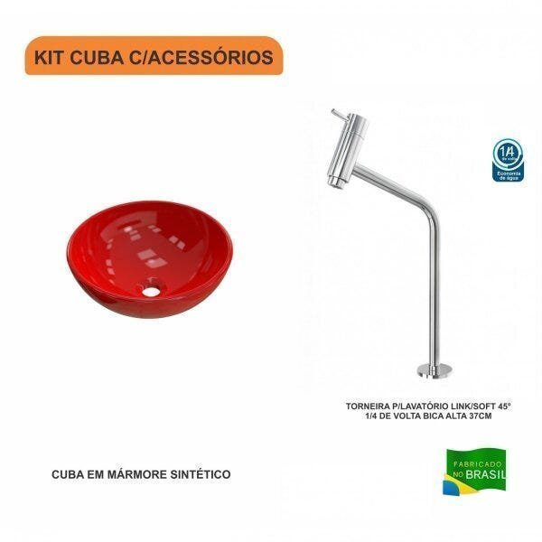 Kit Cuba R35 com Torneira Link 1062 Metal 1/4 Volta Compace - 3