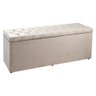 Calçadeira Recamier Baú Queen 1,60m Madrid Suede Bege - Pallazio - 2