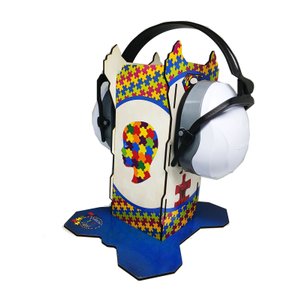 Suporte de Abafador de Ruido para Autistas + Abafador Branco 26 Db Coleção Tea e Amor Nsupbranco