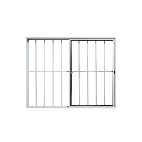 Vitrô 2 Folhas de Correr Aluminio Branco com Grade 1,00x1,50