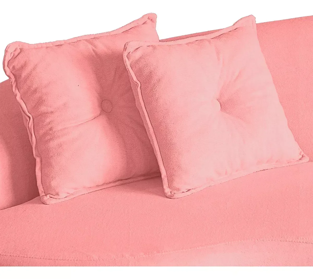 Sofá Feijão Curvo Pequeno 2 Lugares Moderno Forma Orgânica Bouclé Rosa - 5