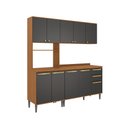 Ver imagem 1 de Armário de Cozinha Compacta Kit Forno 190cm Canela/Preto Grid Elara Kappesberg