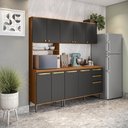 Ver imagem 3 de Armário de Cozinha Compacta Kit Forno 190cm Canela/Preto Grid Elara Kappesberg