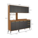 Ver imagem 2 de Armário de Cozinha Compacta Kit Forno 190cm Canela/Preto Grid Elara Kappesberg