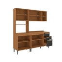Ver imagem 4 de Armário de Cozinha Compacta Kit Forno 190cm Canela/Preto Grid Elara Kappesberg