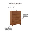 Ver imagem 3 de Cômoda 1138c Bronze Madeira Maciça 4 Gavetas Castanho Finestra