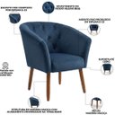Ver imagem 3 de Cadeira Moderna para Recepção Comercial Sala de Espera Tecido Veludo Confortavel Pés de Madeira