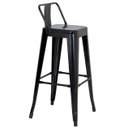 Ver imagem 1 de Banqueta Alta Industrial Preta em Aço 76cm Iron Tolix com Encosto - Decoreshop