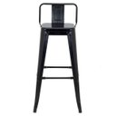 Ver imagem 5 de Banqueta Alta Industrial Preta em Aço 76cm Iron Tolix com Encosto - Decoreshop