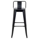 Ver imagem 4 de Banqueta Alta Industrial Preta em Aço 76cm Iron Tolix com Encosto - Decoreshop