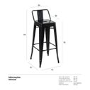 Ver imagem 6 de Banqueta Alta Industrial Preta em Aço 76cm Iron Tolix com Encosto - Decoreshop