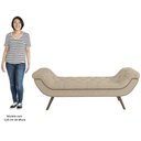 Ver imagem 3 de Puff Recamier Calçadeira 140cm Pés Palito Madeira Venêto P02 Bouclé Bege - Mpozenato