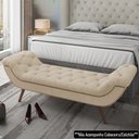 Ver imagem 6 de Puff Recamier Calçadeira 140cm Pés Palito Madeira Venêto P02 Bouclé Bege - Mpozenato