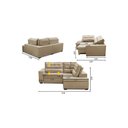 Ver imagem 2 de Sofá de Canto Retrátil e Reclinável com Molas LD 2,50x2,00m Viviane Suede Bege Madelina Decor