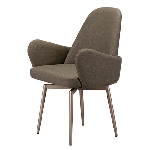 Cadeira Felicity Giratória Trama Oliva Base Champagne - 77390