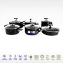 Ver imagem 2 de Jogo 6 Panelas Cerâmica Indução Tampa De Vidro