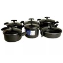 Ver imagem 1 de Jogo 6 Panelas Cerâmica Indução Tampa De Vidro