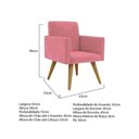 Ver imagem 3 de Poltrona Decorativa Nina Cadeira Escritório Recepção Rosa