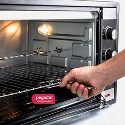 Forno Eletrico Moob 60L 1800W Preto Espeto Giratorio 110V - 7