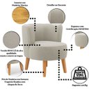 Ver imagem 3 de Poltrona Estofada Tecido Boucle Confortavel para Sala de Espera Pés de Madeira Resistente Elegante
