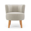Ver imagem 6 de Poltrona Estofada Tecido Boucle Confortavel para Sala de Espera Pés de Madeira Resistente Elegante