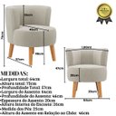 Ver imagem 2 de Poltrona Estofada Tecido Boucle Confortavel para Sala de Espera Pés de Madeira Resistente Elegante