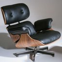 Ver imagem 1 de Poltrona Charles Eames Pau Ferro Couro Natural Preto 26606