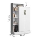 Ver imagem 3 de Multiuso Sapateira 2 Portas 91 Cm Florenca Branco Armoveis