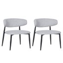 Ver imagem 1 de Cadeiras Sala Jantar Estofadas Courino ou Linho Pés Aço 2un Cor:cinza com Preto