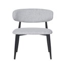 Ver imagem 4 de Cadeiras Sala Jantar Estofadas Courino ou Linho Pés Aço 2un Cor:cinza com Preto