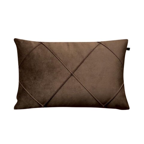 Capa de Almofada Retangular Veludo Marrom 30x45cm