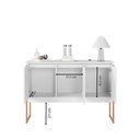 Ver imagem 4 de Aparador Buffet Monte Nobre Industrial 3 Portas MDP 120cm Branco Cobre Plata Móveis