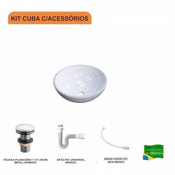 Kit Cuba R35 com Válvula Click 1 Polegada e meia e Sifão Pvc e Flexível Compace - 3