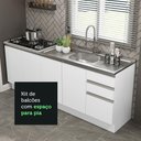 Ver imagem 7 de Kit com 2 Balcões de Cozinha Madesa Glamy 4 Portas 3 Gavetas (Sem Tampo e Pia) Branco Branco