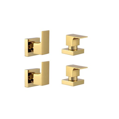 Kit 4 Acabamento para Registro Banheiro Alavanca Dourado Brilhante Chuveiro Padrão Deca