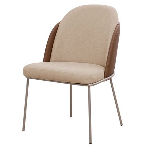 Cadeira de Jantar Mila Base Estelar Corano Marrom/bouclé Bege - Nexta Casa