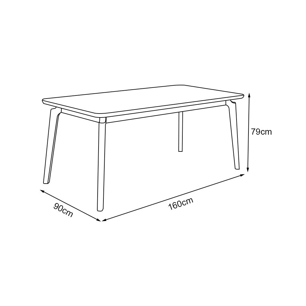 Mesa Jantar Jade 160x90cm Off White com 6 Cadeiras Estofadas Linho Cinza Base Madeira Maciça Mel - 5