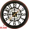 Relógio de Parede Maquina de Quartz Decorativo 35,5cm Vazado Preto - 3