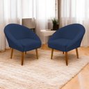 Ver imagem 2 de Kit 2 Poltronas Decorativa para Sala Recepção Manicure Consultório Stella Suede