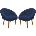 Ver imagem 1 de Kit 2 Poltronas Decorativa para Sala Recepção Manicure Consultório Stella Suede
