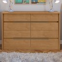 Ver imagem 1 de Cômoda Urban 8 Gavetas Amêndoa Clean - Móveis Lopas