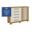 Ver imagem 2 de Cômoda de Quarto Bella C/ 2 Portas e 5 Gavetas Cinamomo/off White - Acp